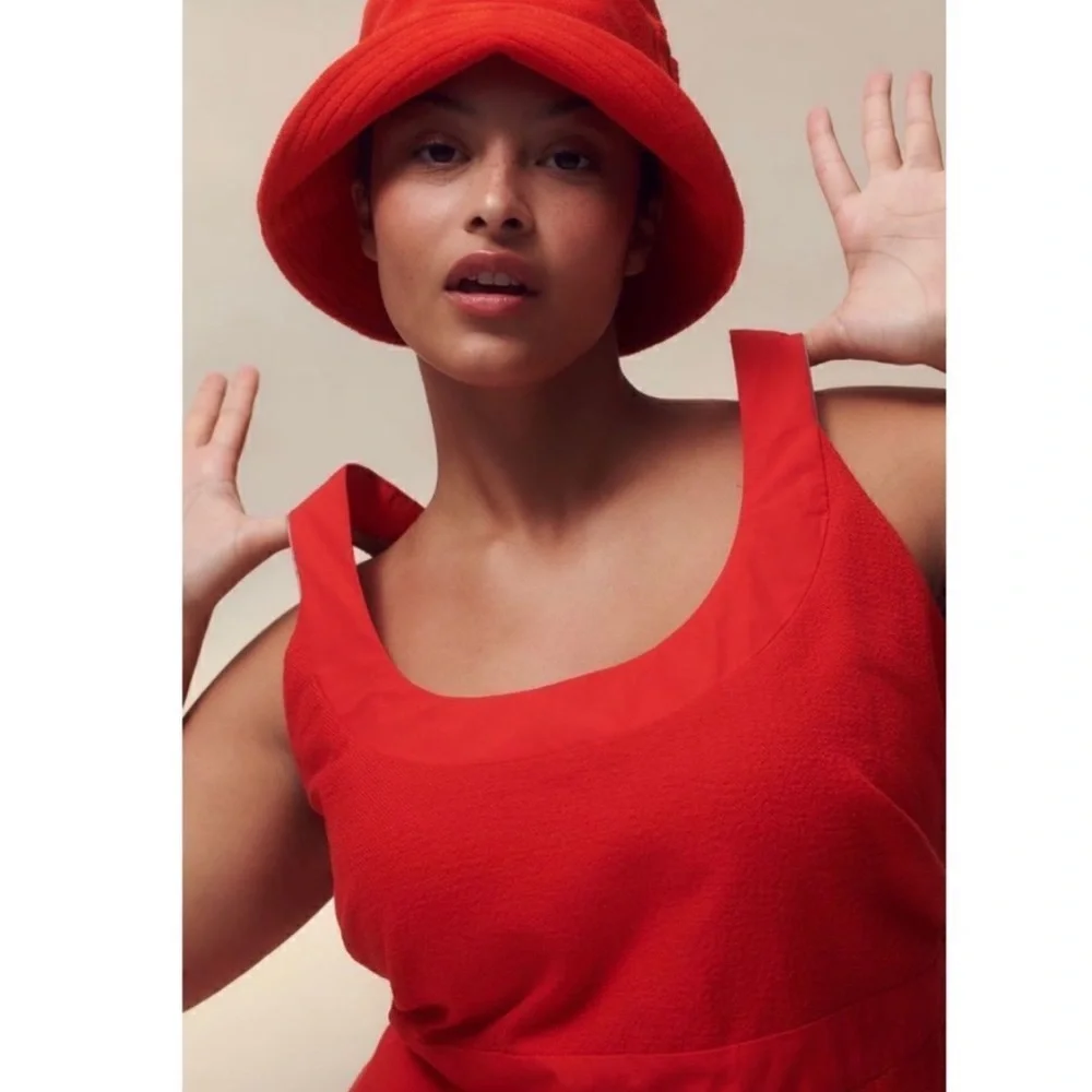 NWT Anthropologie - Maeve Red Sleeveless Scoopneck Mini Dress - Picture 7 of 10